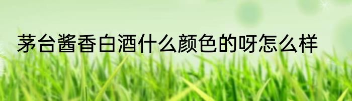 茅台酱香白酒什么颜色的呀怎么样