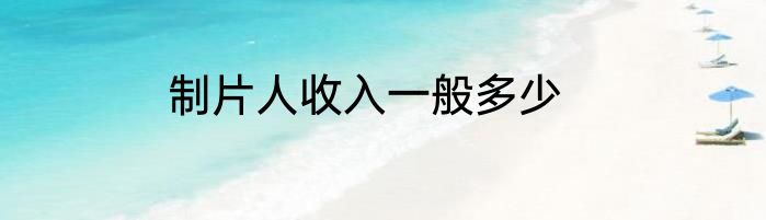 制片人收入一般多少