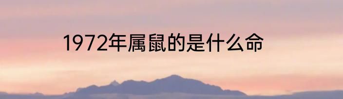 1972年属鼠的是什么命