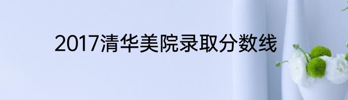 2017清华美院录取分数线