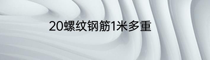 20螺纹钢筋1米多重