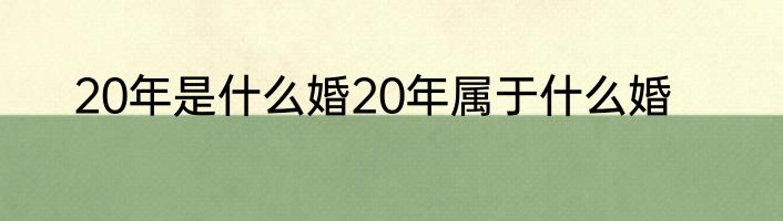 20年是什么婚20年属于什么婚