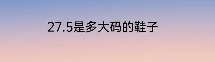 27.5是多大码的鞋子