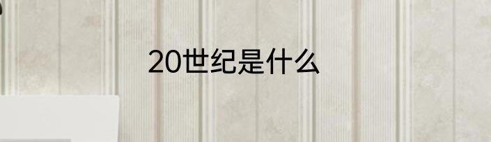 20世纪是什么