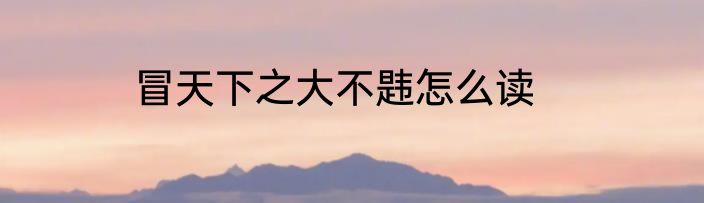 冒天下之大不韪怎么读