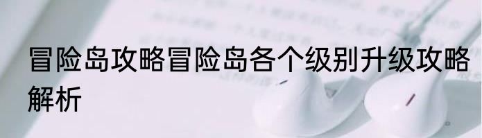冒险岛攻略冒险岛各个级别升级攻略解析