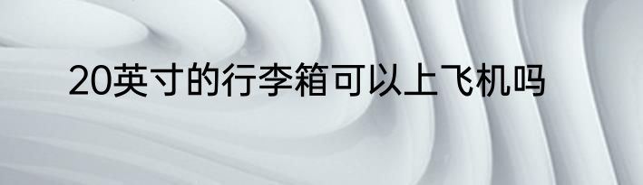 20英寸的行李箱可以上飞机吗