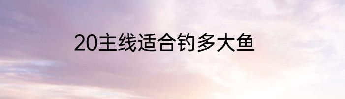 20主线适合钓多大鱼