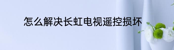 怎么解决长虹电视遥控损坏