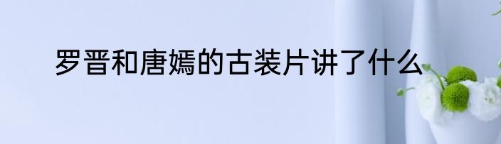 罗晋和唐嫣的古装片讲了什么