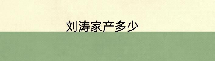 刘涛家产多少