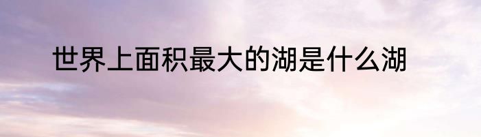世界上面积最大的湖是什么湖