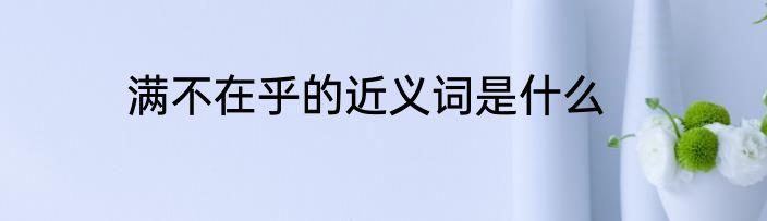满不在乎的近义词是什么
