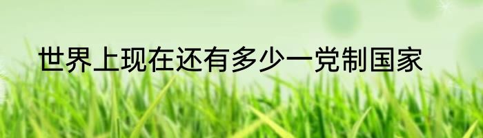 世界上现在还有多少一党制国家