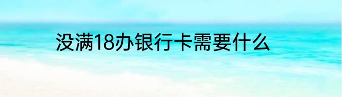 没满18办银行卡需要什么