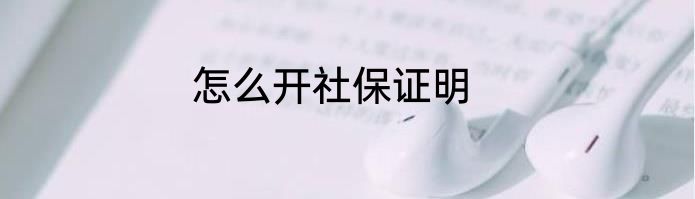 怎么开社保证明