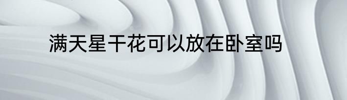 满天星干花可以放在卧室吗