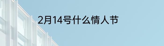 2月14号什么情人节