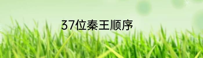 37位秦王顺序
