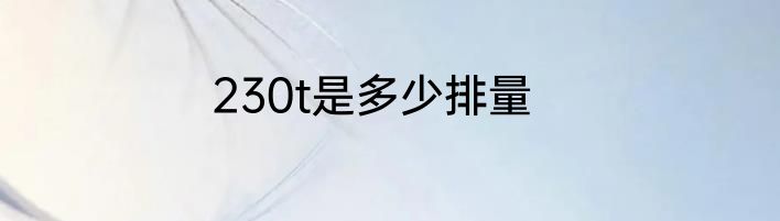 230t是多少排量