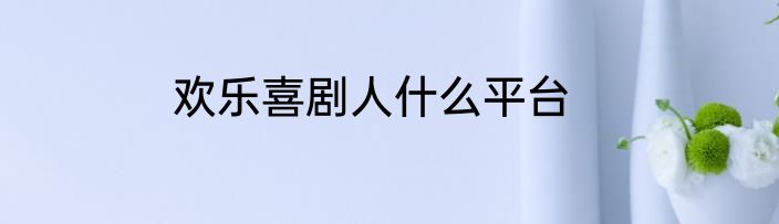 欢乐喜剧人什么平台