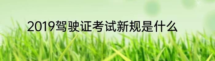 2019驾驶证考试新规是什么