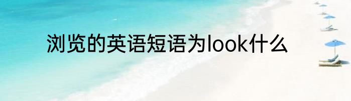 浏览的英语短语为look什么