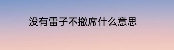 没有雷子不撤席什么意思