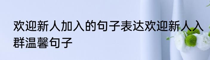 欢迎新人加入的句子表达欢迎新人入群温馨句子