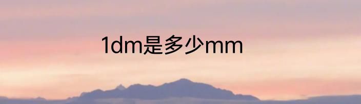 1dm是多少mm