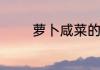 萝卜咸菜的腌制方法和步骤