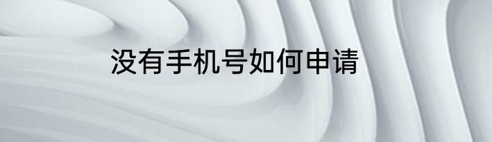 没有手机号如何申请