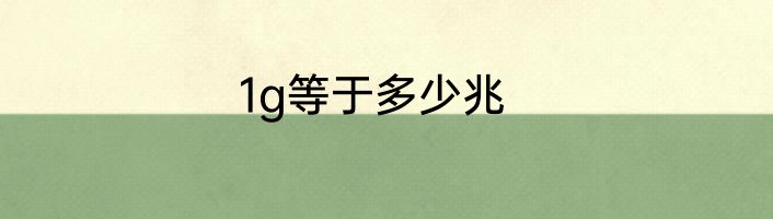 1g等于多少兆