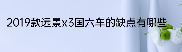 2019款远景x3国六车的缺点有哪些