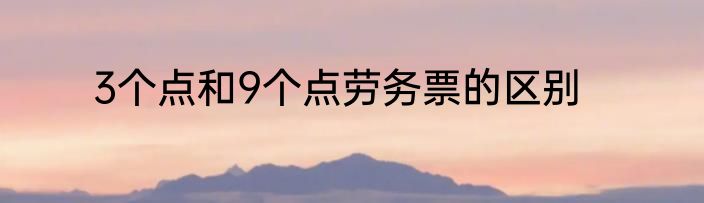 3个点和9个点劳务票的区别
