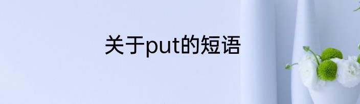 关于put的短语