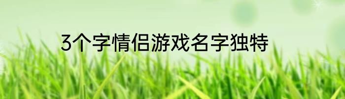 3个字情侣游戏名字独特