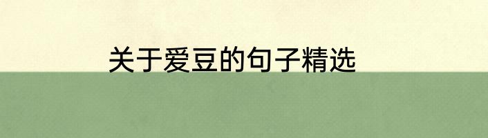 关于爱豆的句子精选