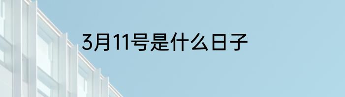 3月11号是什么日子