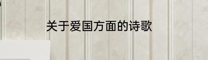 关于爱国方面的诗歌