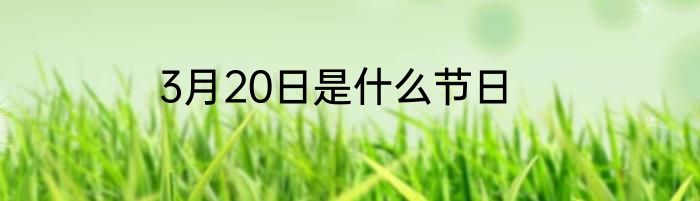 3月20日是什么节日