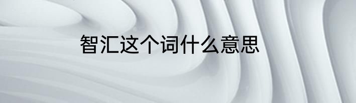 智汇这个词什么意思