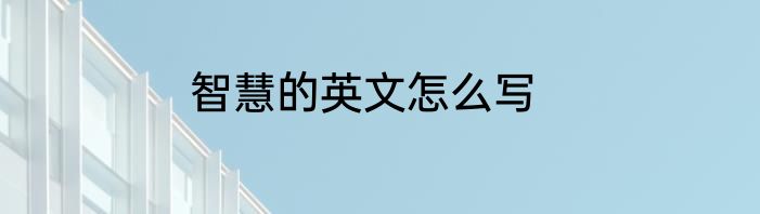 智慧的英文怎么写