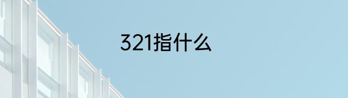 321指什么