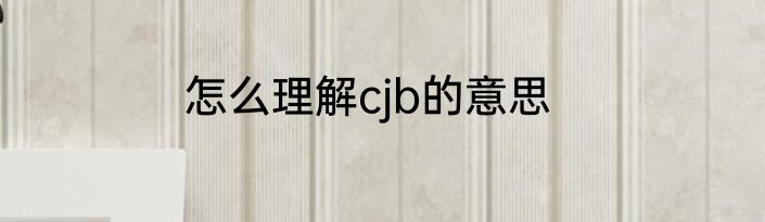 怎么理解cjb的意思