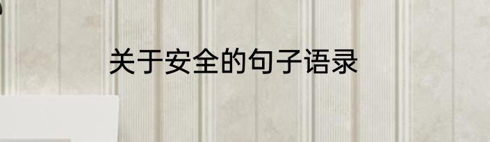 关于安全的句子语录
