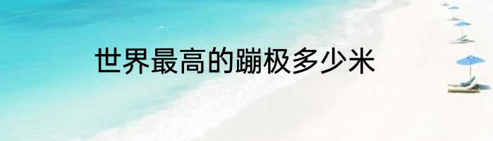世界最高的蹦极多少米