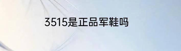 3515是正品军鞋吗