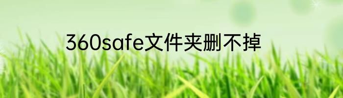 360safe文件夹删不掉