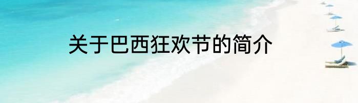 关于巴西狂欢节的简介